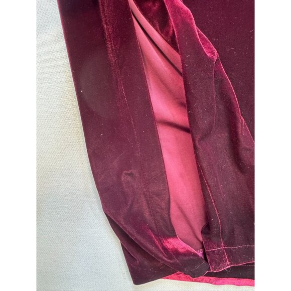 Vintage Coldwater Creek Womens 2-Piece Jacket Skirt Set Size 10 Burgundy Velvet - Picture 14 of 16